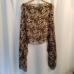 Animal print poncho/swimsuit cover up